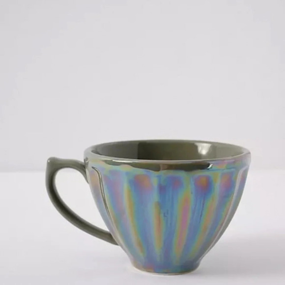 Anthropologie Grey  Lustered Latte Mug - Picture 1 of 2